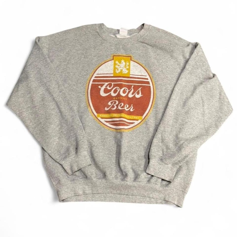Grey Coors Banquet sweatshirt, size large